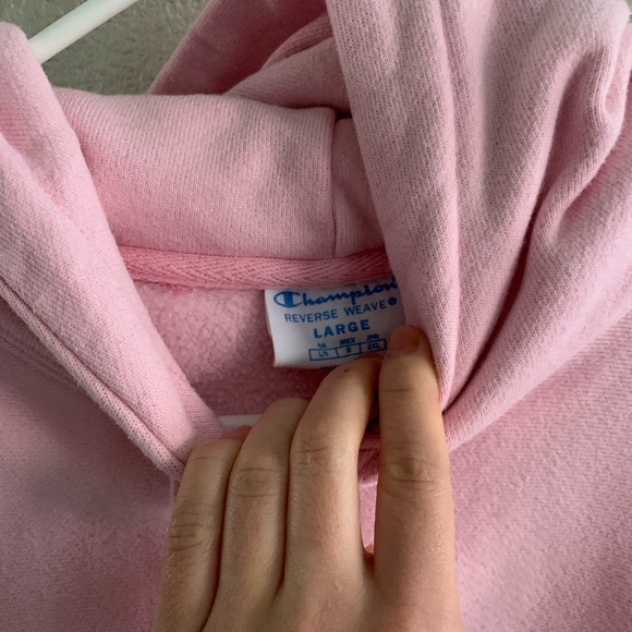 SOLD Pink Champion Reverse Weave Hoodie Large - Picture 3 of 3